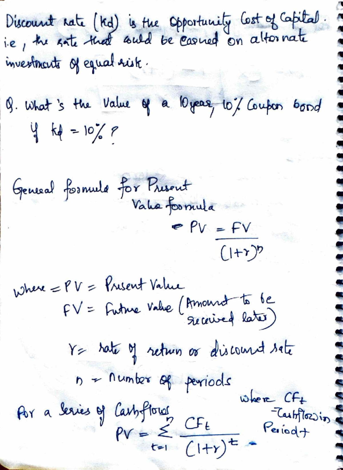 Discount Rate (kd) and Bond Valuation: Practice Notes for Finance 101 ...