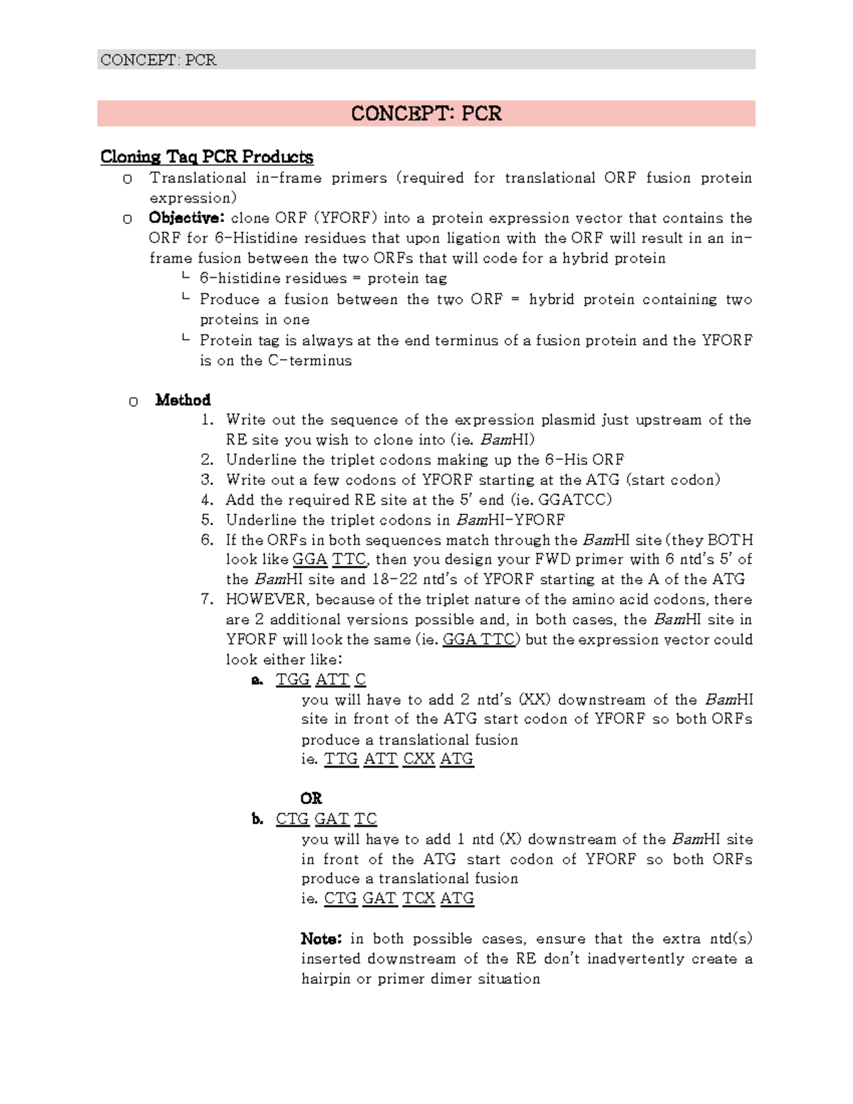 Midterm 3 Notes on PCR and Transcript Abundance Analysis GENET 390 ...