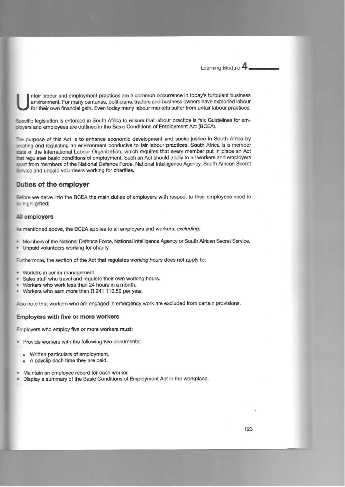 Learning Module 4: Unfair Labour Practices and Basic Conditions of ...