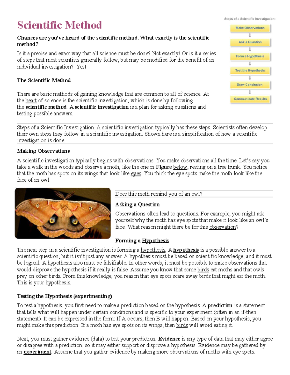 Scientific Method Overview - Reading Notes (Course Code: JG) - Studocu