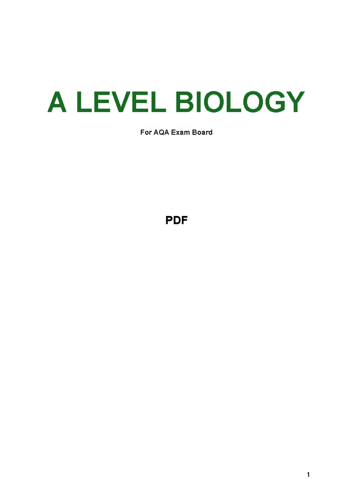 AQA A Level Biology Study Guide: Key Concepts and Exam Tips - Studocu