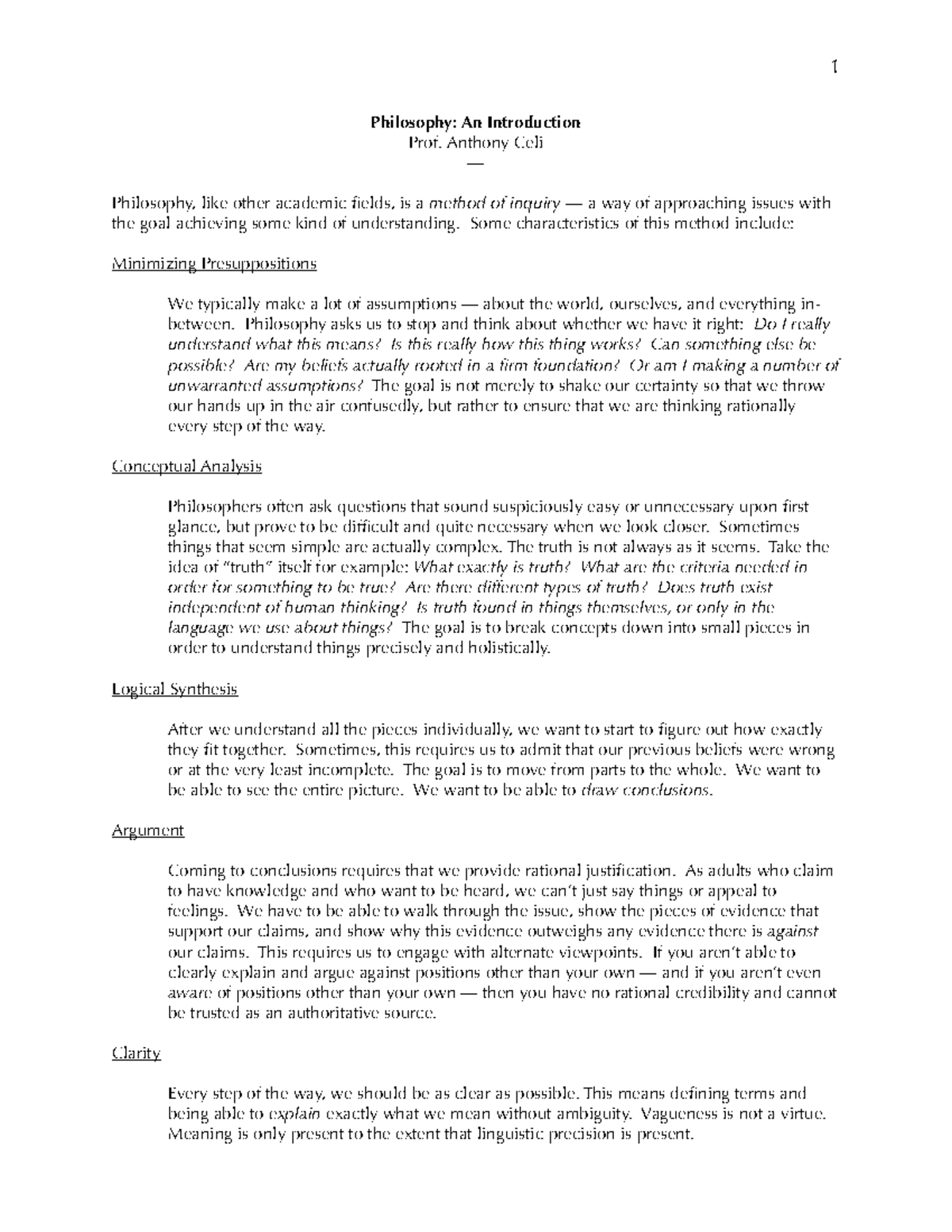 PHIL 101: Philosophy - An Introductory Overview - Studocu