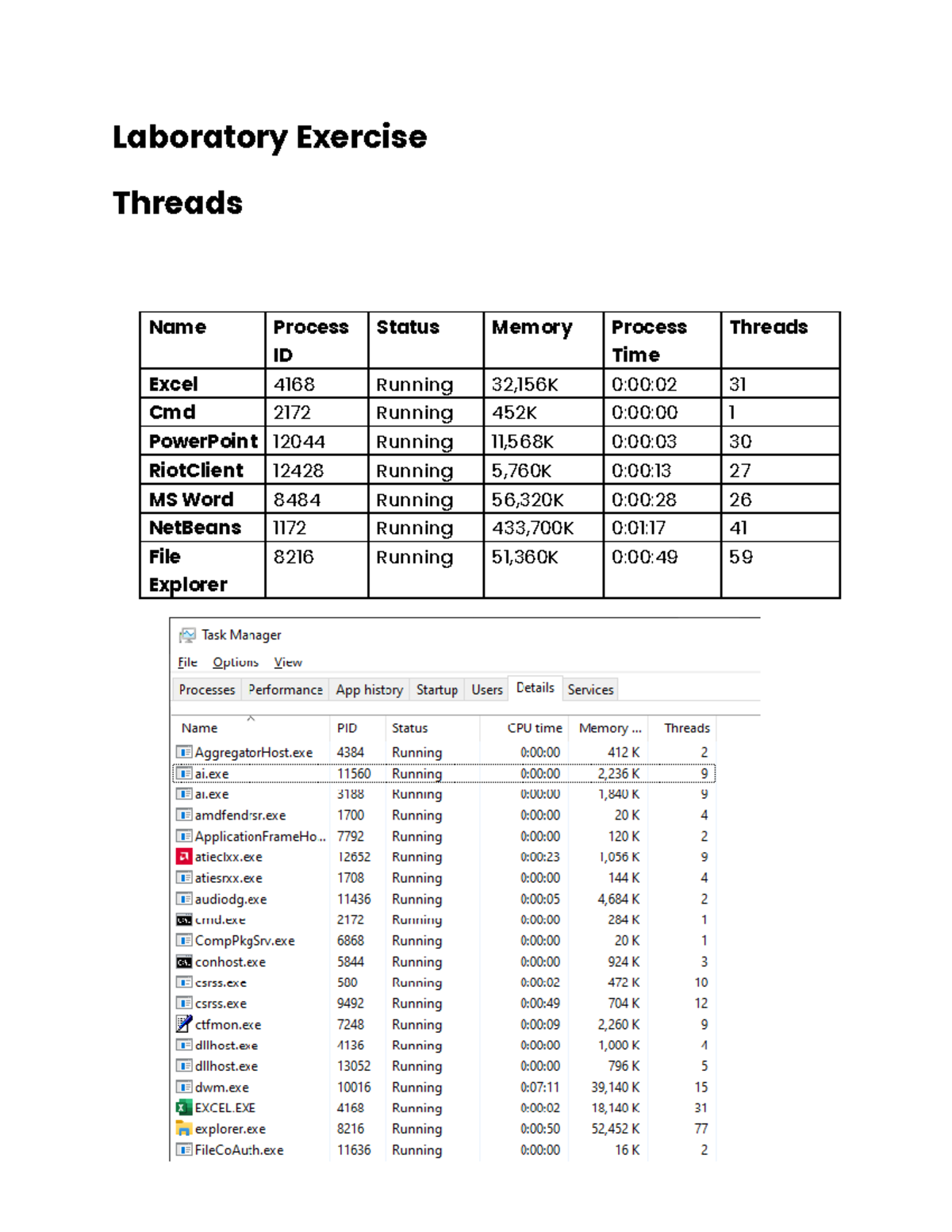 Lab Exercise: Process Monitoring & Thread Management in Linux/Android ...