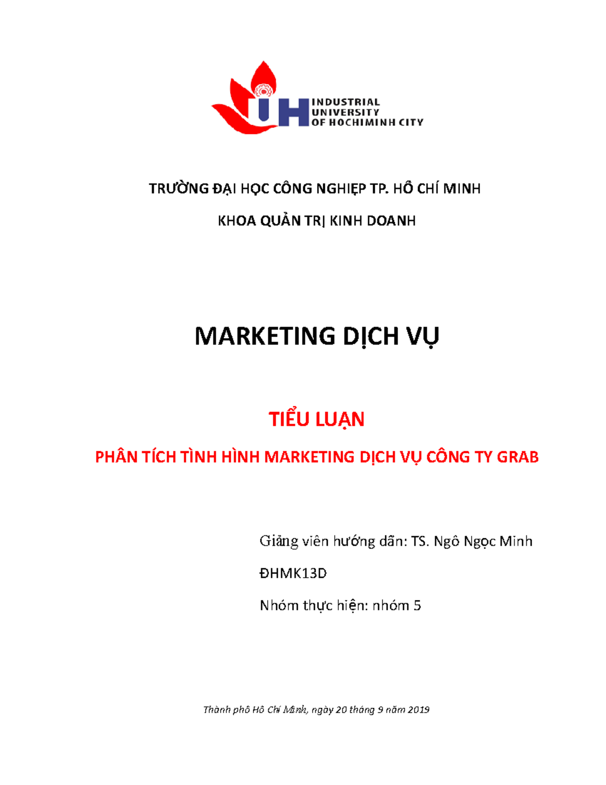 BÀI TIỂU LUẬN ỨNG DỤNG MARKETING DỊCH VỤ TRONG LĨNH VỰC LOGISTICS VÀ CHUỖI CUNG ỨNG