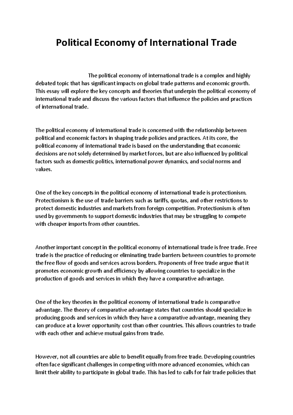 Globalization's Impact on World Politics: Key Economic, Political