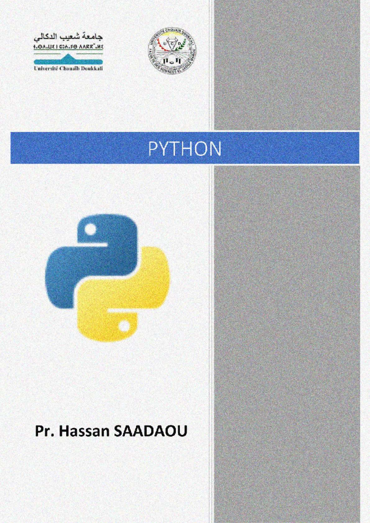 Cours Python I : Apprendre le Langage de Programmation Python - Studocu