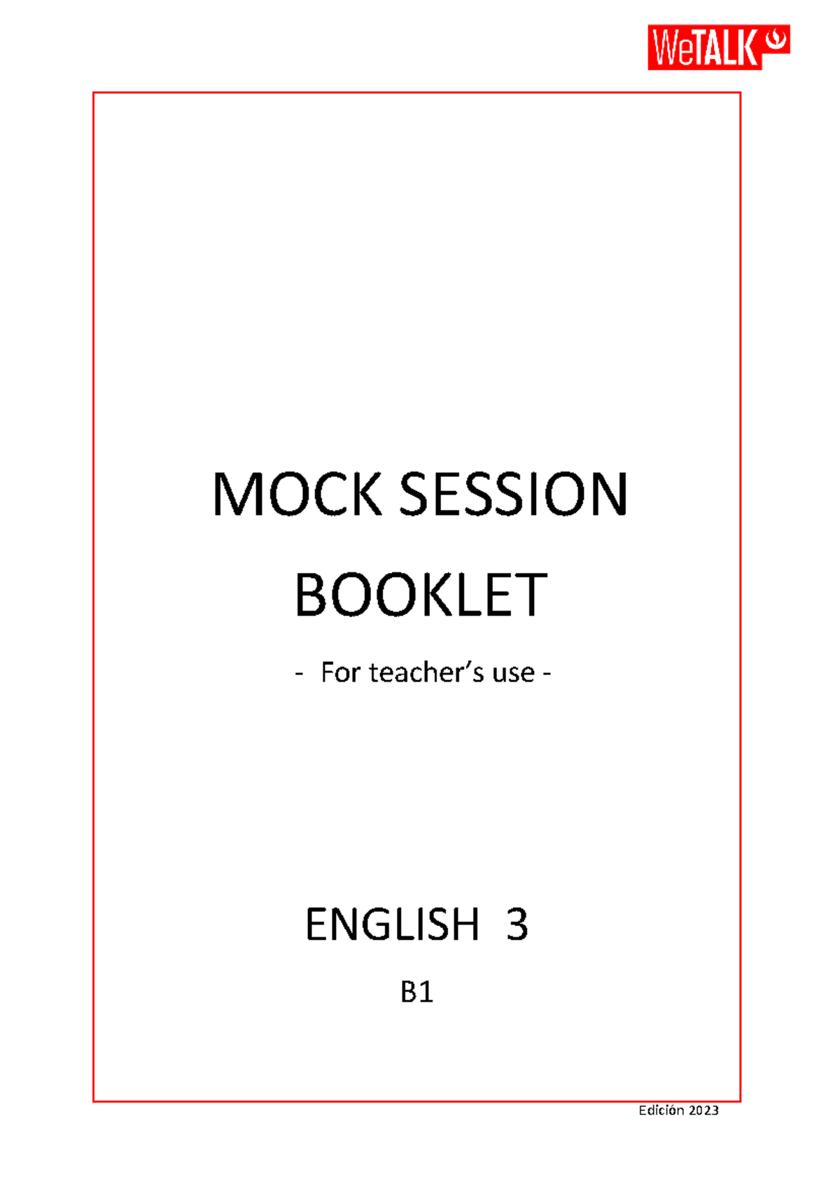 E3 FINAL MOCK Oral Task Booklet - English 3 Session 2023 - Studocu
