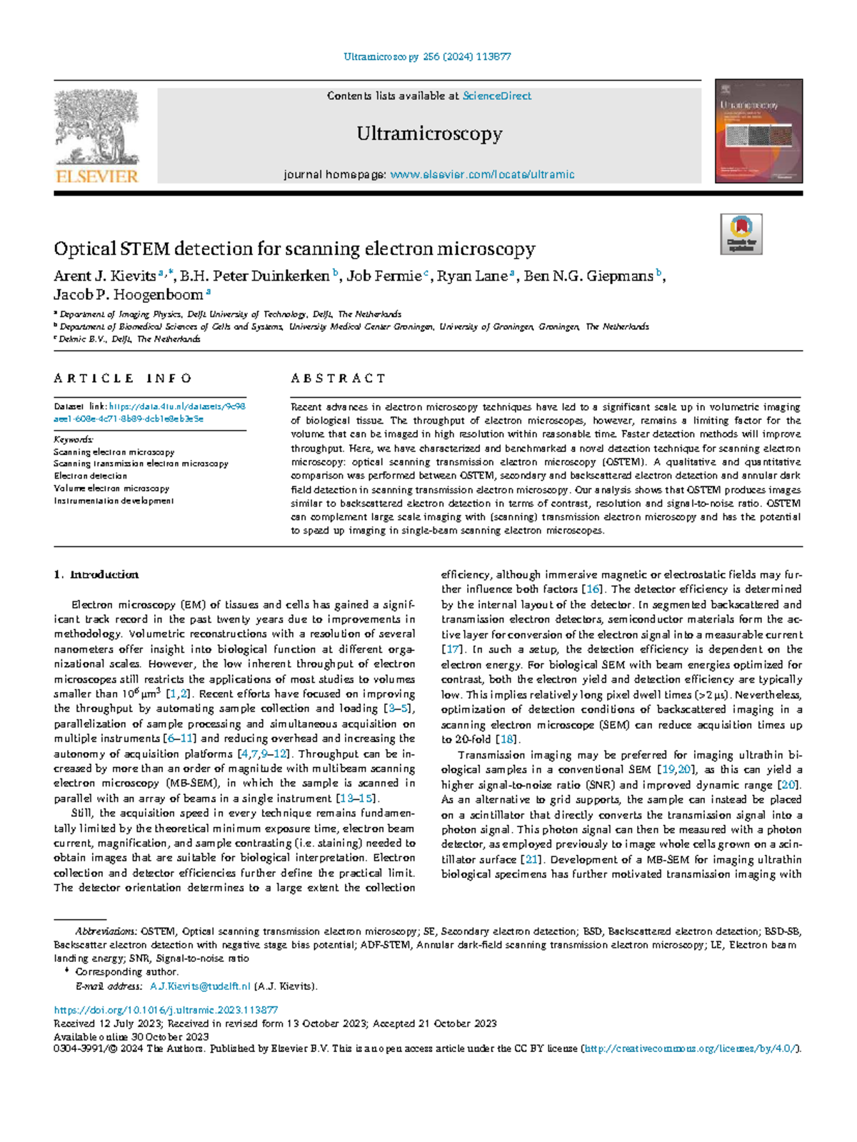 Optical STEM Detection in Scanning Electron Microscopy (SEM ...