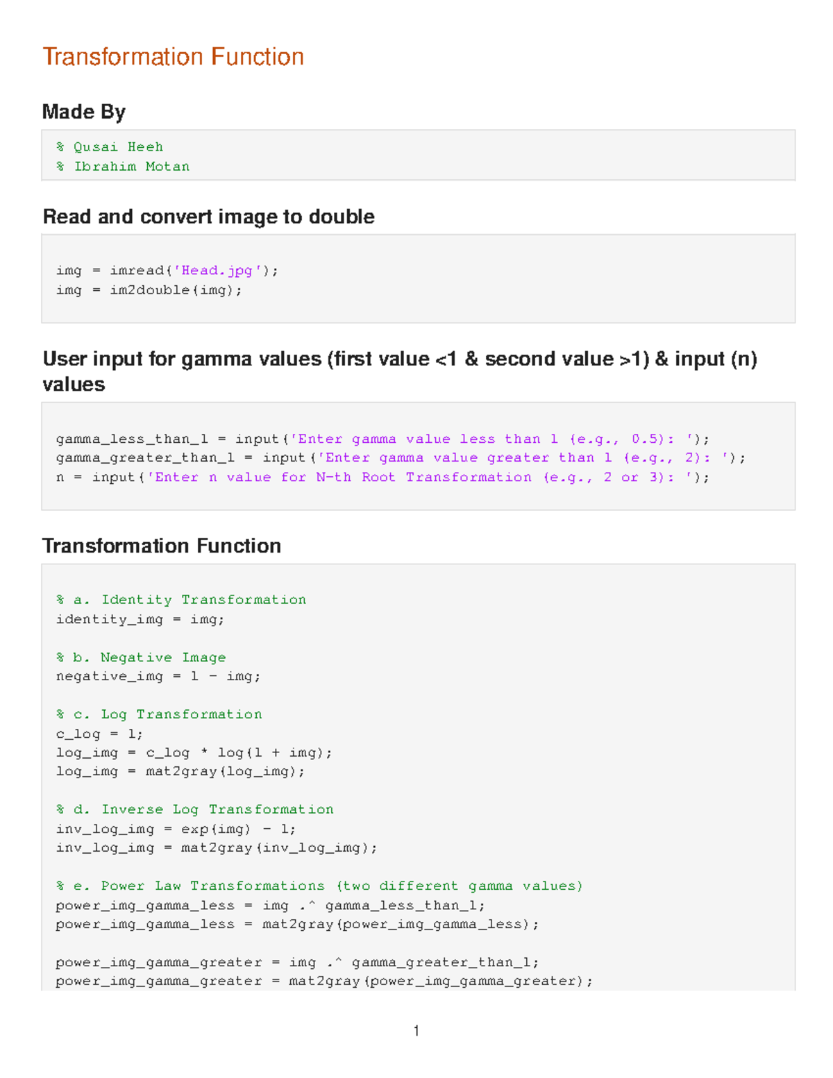 Transformation functions in image processing for BSIP C - Studocu