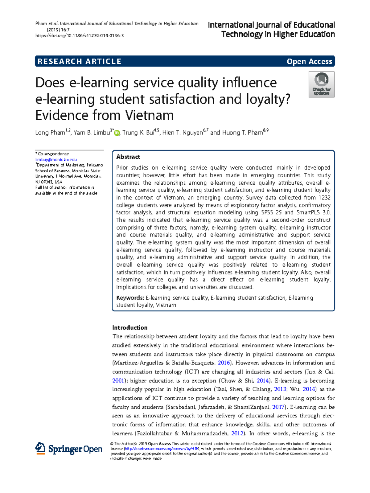 S41239 Research on Service Quality and Student Loyalty in Vietnam - Studocu