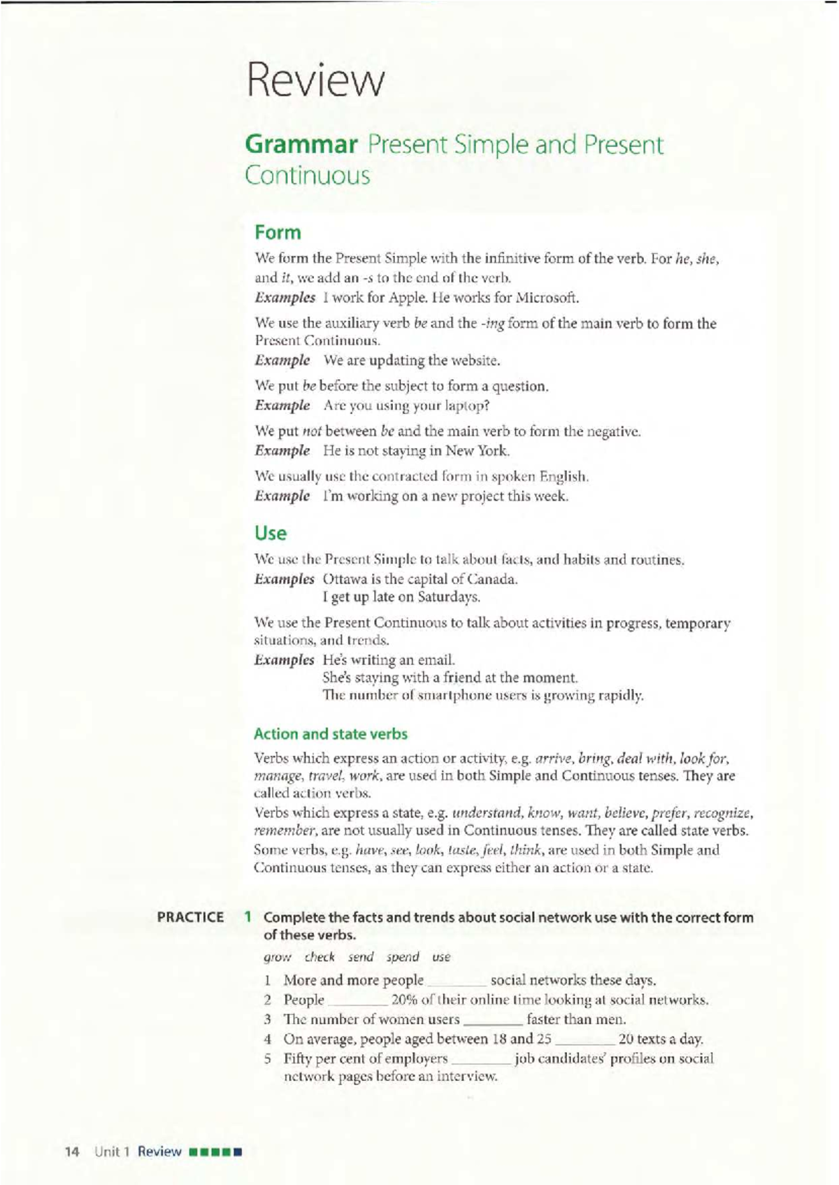 Present Simple & Continuous Review for English Grammar - Studocu