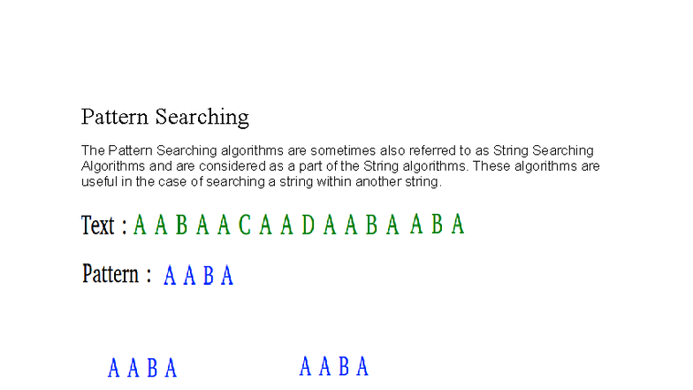 DS 5th Unit R18 - Pattern Searching Algorithms Explained - Studocu