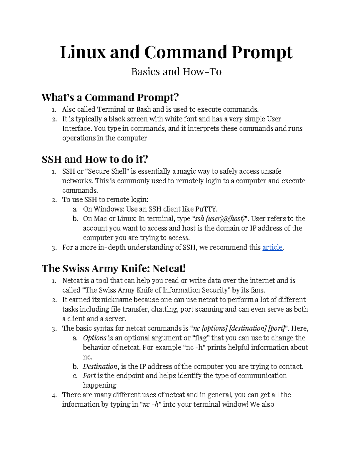 Book 1 General Skills - aqqq - Linux and Command Prompt Basics and a ...