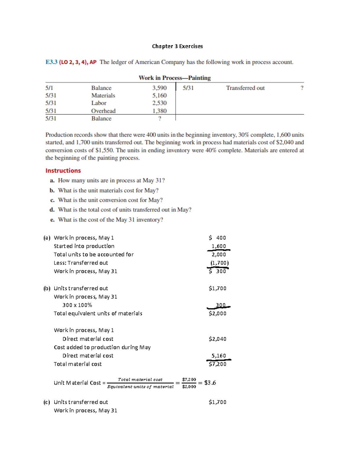 Chapter 3 Exercises - ACC 202. Managerial Accounting Insights - Studocu