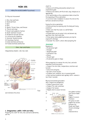 NCM 101 Module 5a: Comprehensive Guide to Physical Assessment - Studocu
