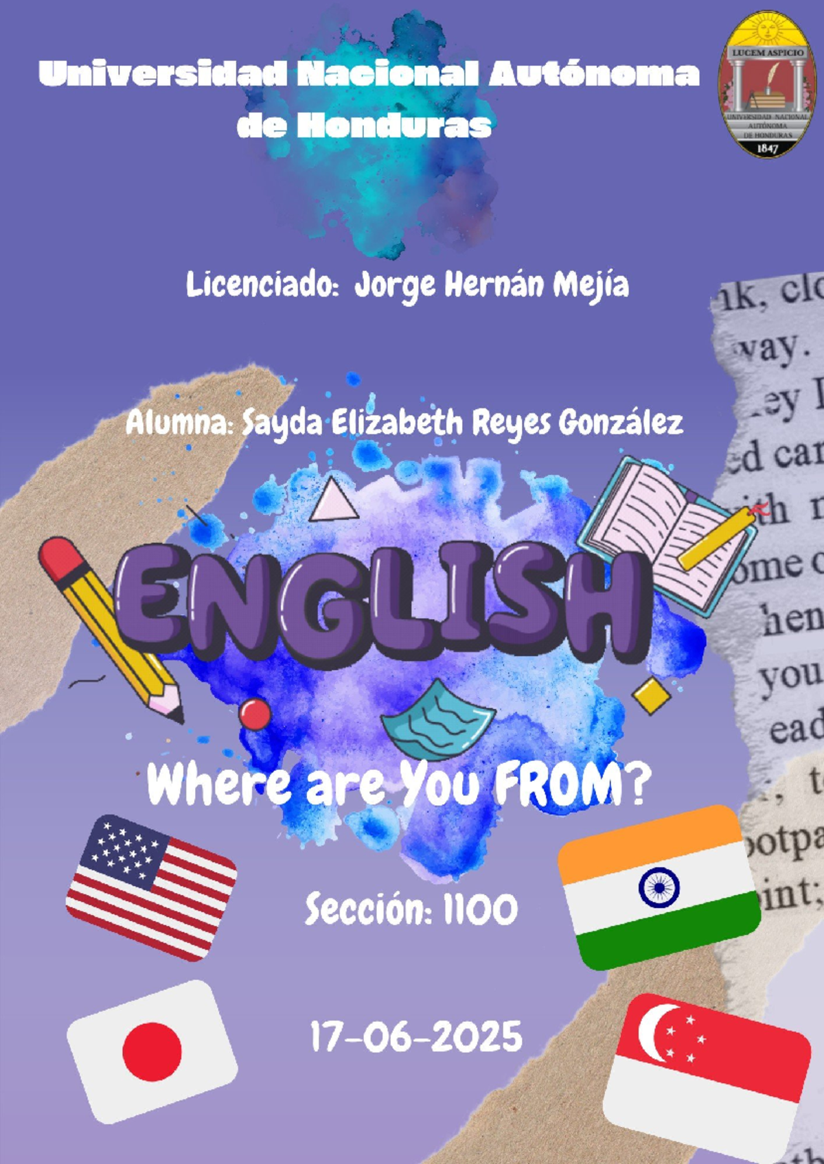 Inglés I - Lesson 4: Where Are You From? (Sayda Reyes) - Studocu
