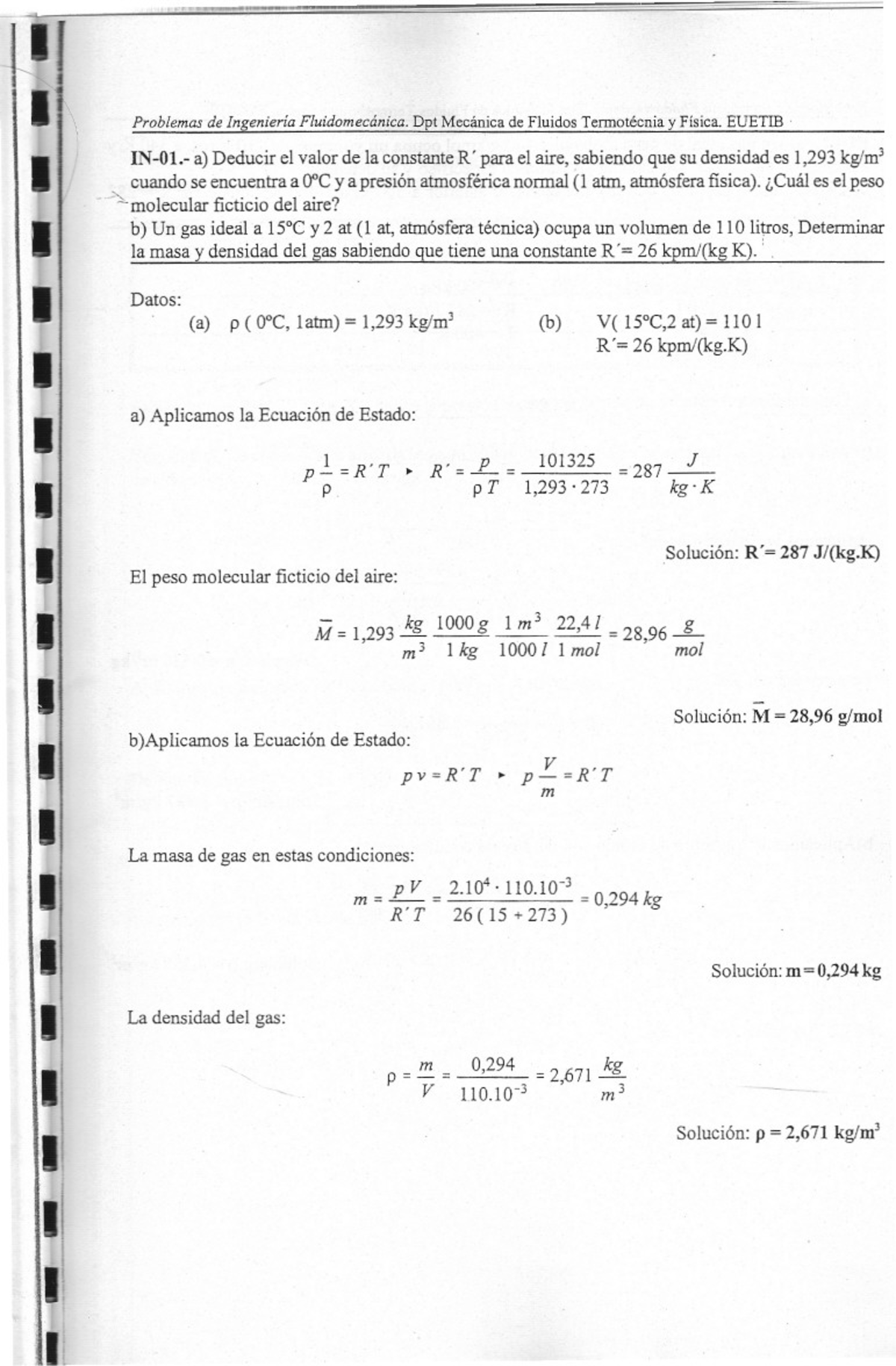 Ejercicios Resueltos de Ingeniería Fluidomecánica - Dpt Mecánica de Fluidos, EUETIB - Document Preview