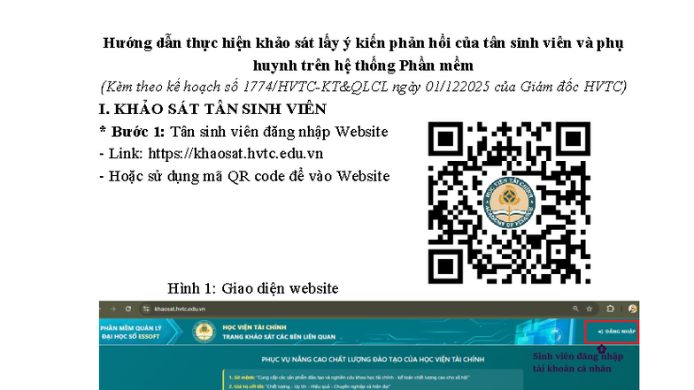 Hướng dẫn khảo sát Tân sinh viên và PH sinh viên CQ63 trên Essoft - Studocu