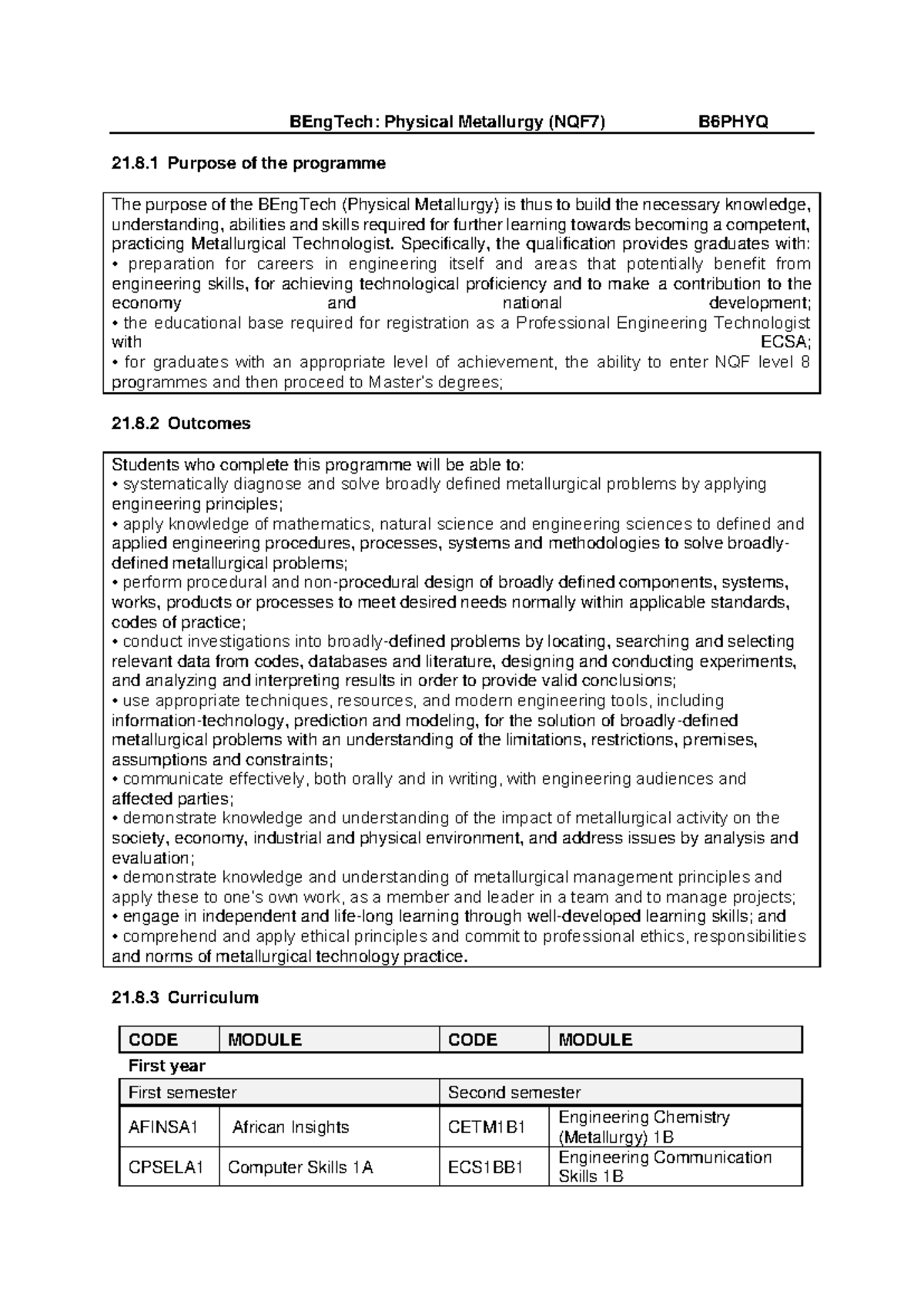 Metallurgy BEngTech Programme Overview - 241225 185023 - Studocu