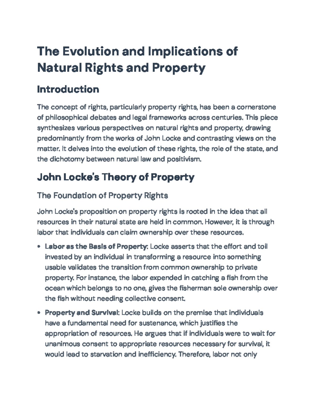 The Evolution of Natural Rights & Property: Locke's Insights (PHIL 101 ...