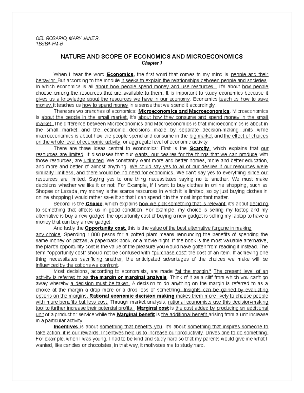 Nature and Scope of Economics and Microeconomics (Chapter 1) - Business ...
