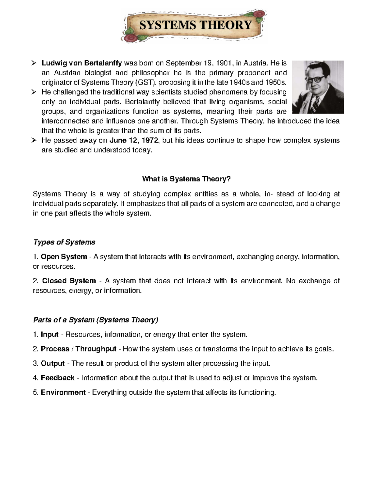 Systems Theory: Understanding Interconnectedness in Social Work - Studocu