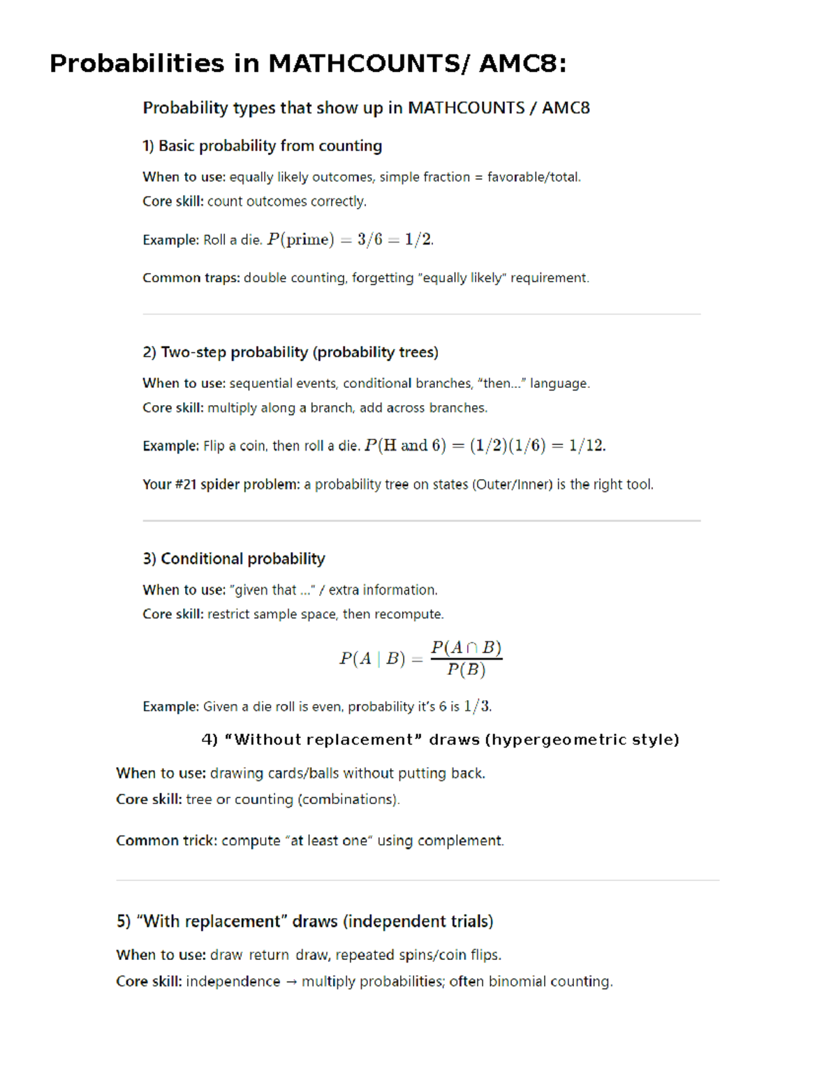 AMC8: Probability Tree Analysis and Applications - Studocu
