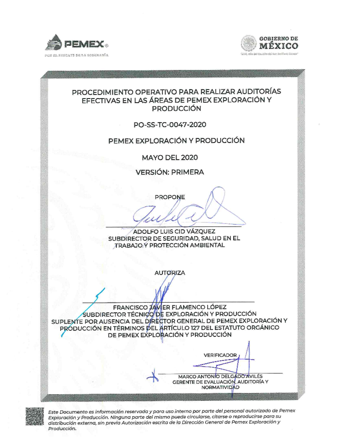 Procedimiento Operativo para Auditorías Efectivas en PEMEX PEP 2020