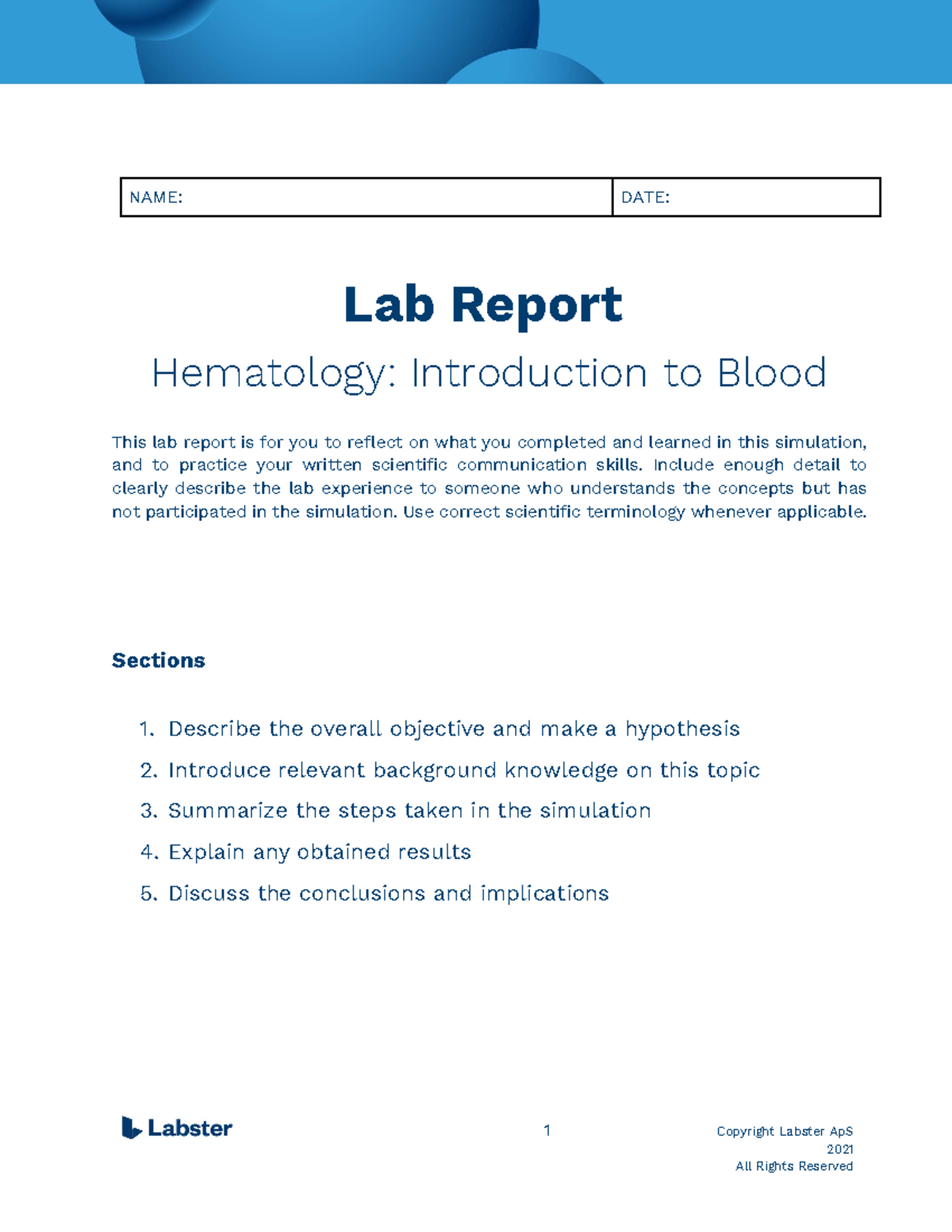 Hematology Lab Report: Reflection and Results Analysis - Studocu