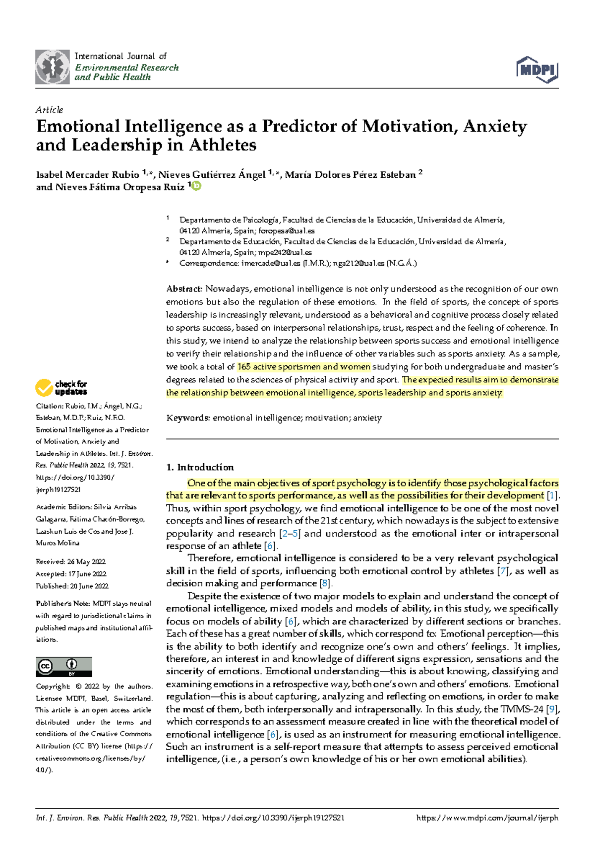 Emotional Intelligence as a Predictor of Motivation, Anxiety, and ...