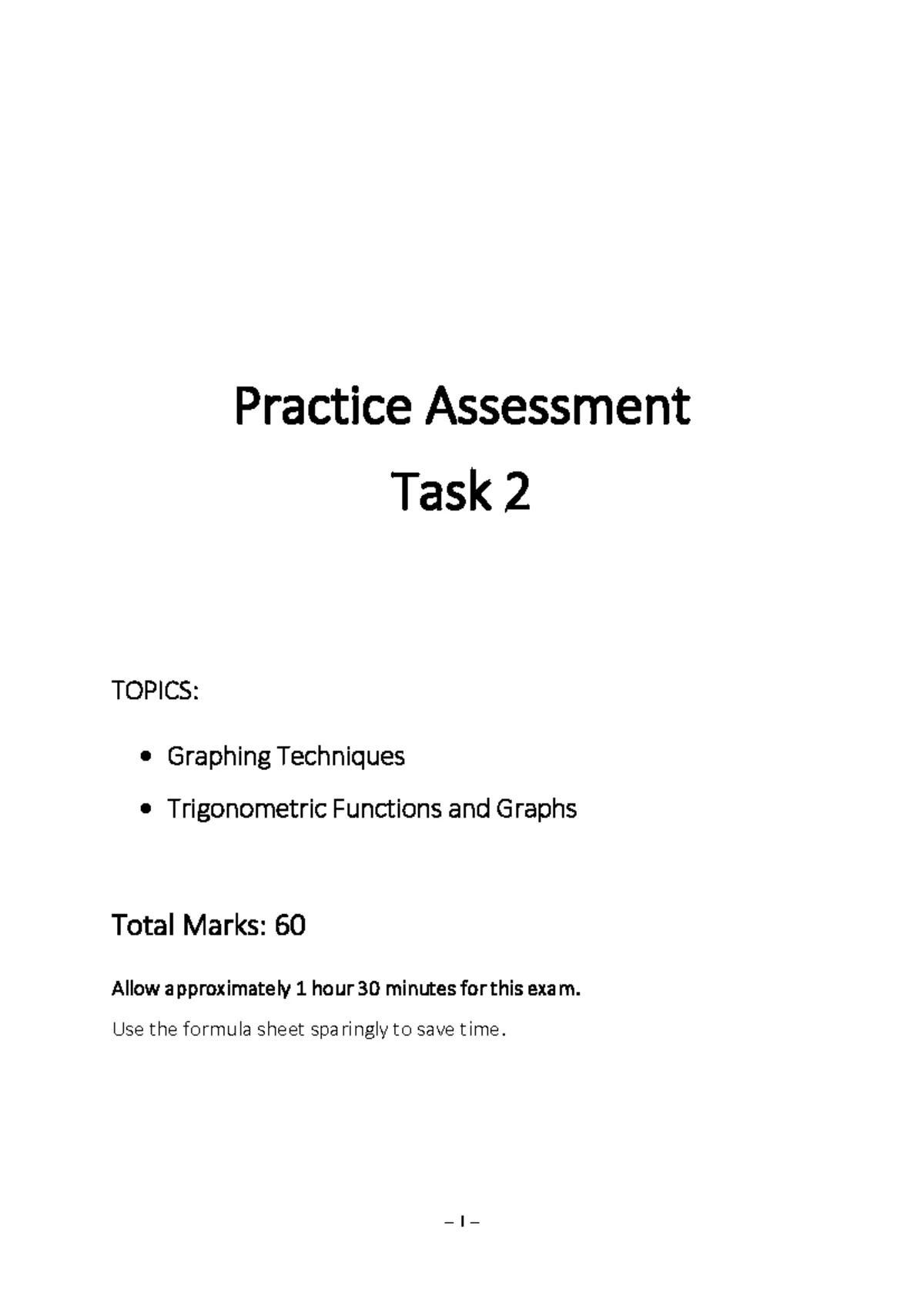 Maths Advanced Practice Trial Exam 2024 - Higher School Certificate ...