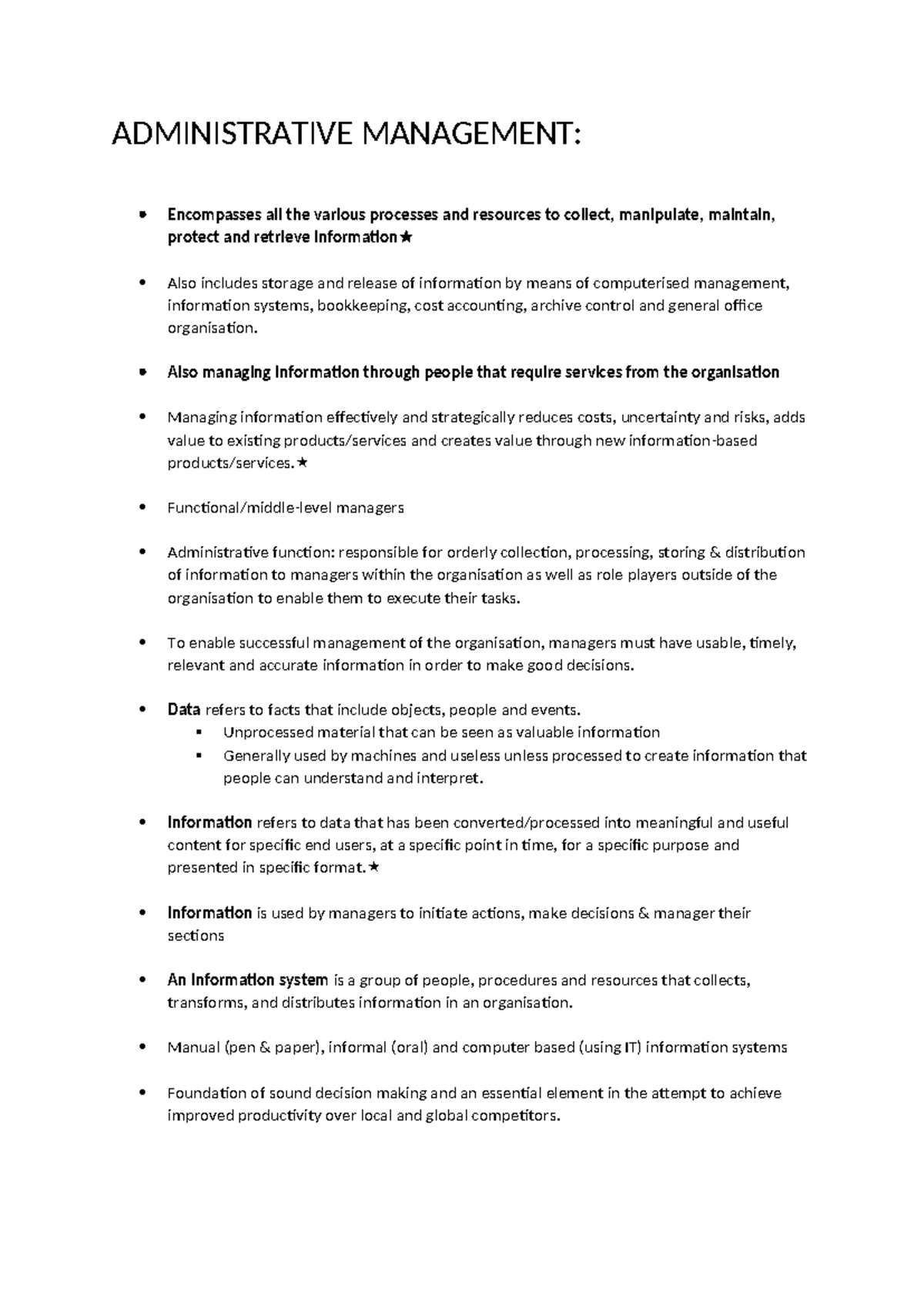 Administrative Management Functions and Best Practices Guide: A ...