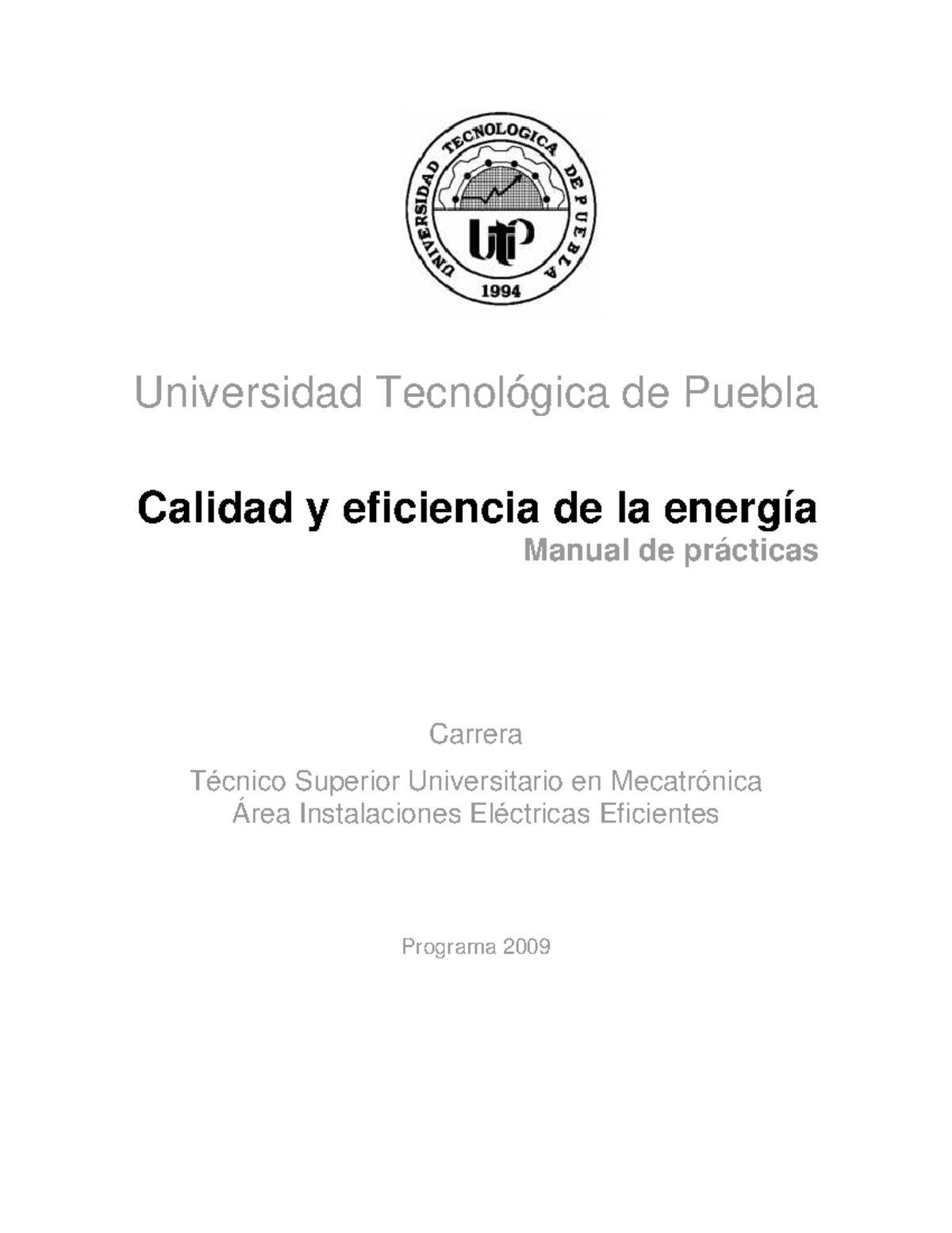 Manual DE Prácticas en Calidad Y Eficiencia Energética - TSUM 2009 ...