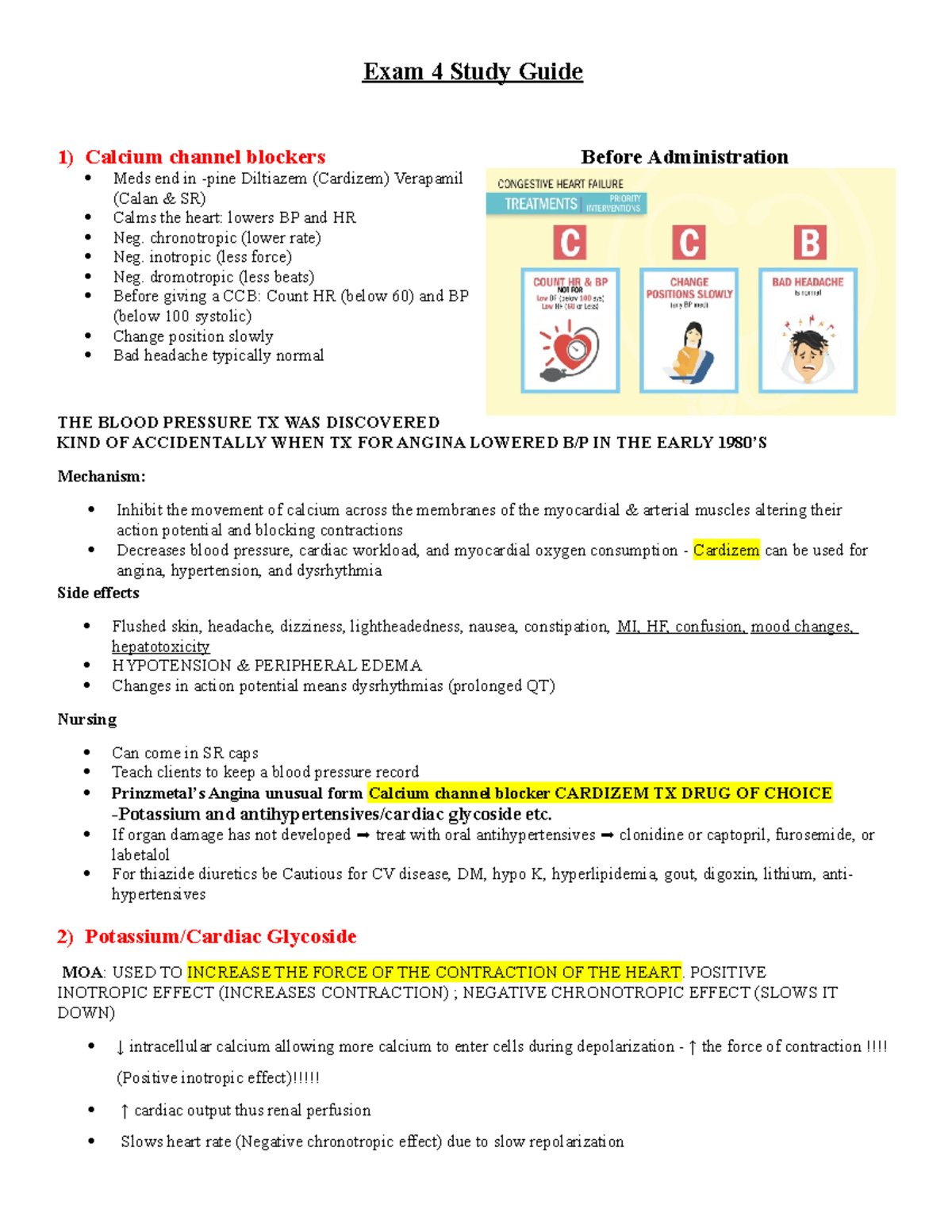 Pharm 4 Exam Study Guide: Key Drugs & Concepts for Nursing - Studocu