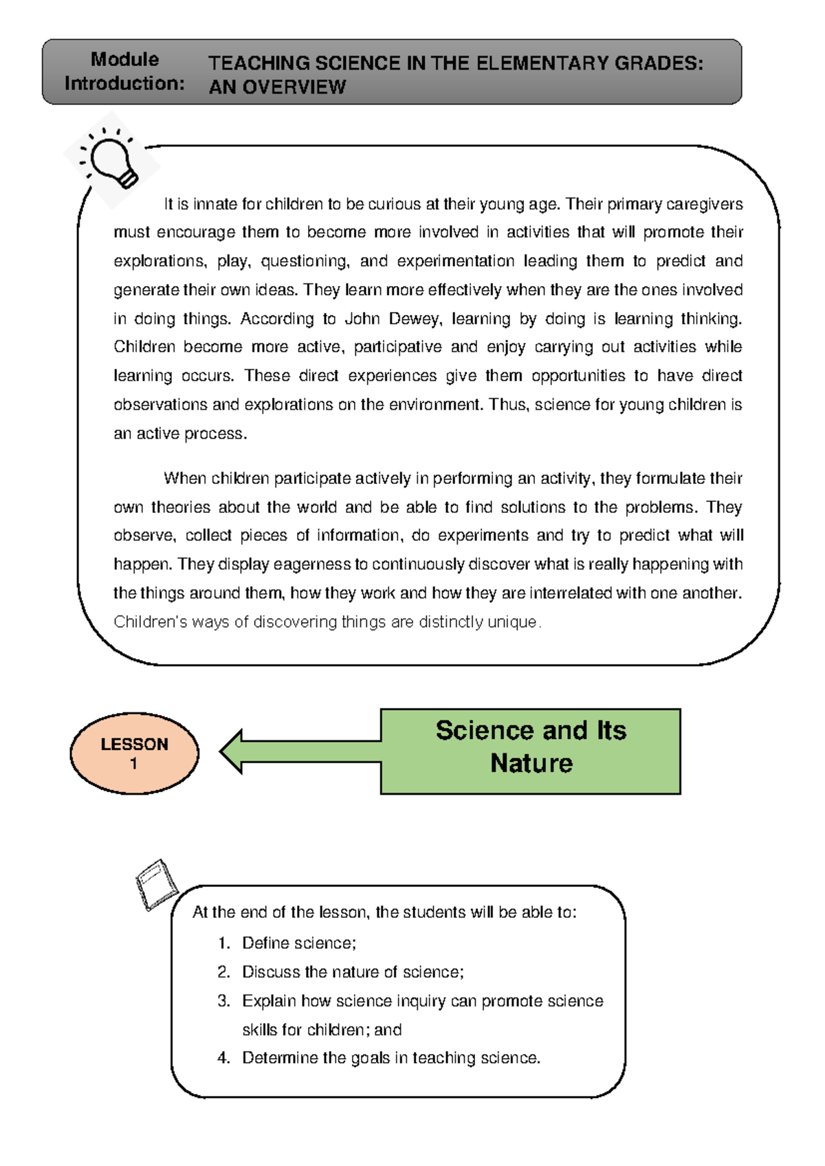 Teaching Science to Young Learners: A Guide for Primary Grades - Studocu