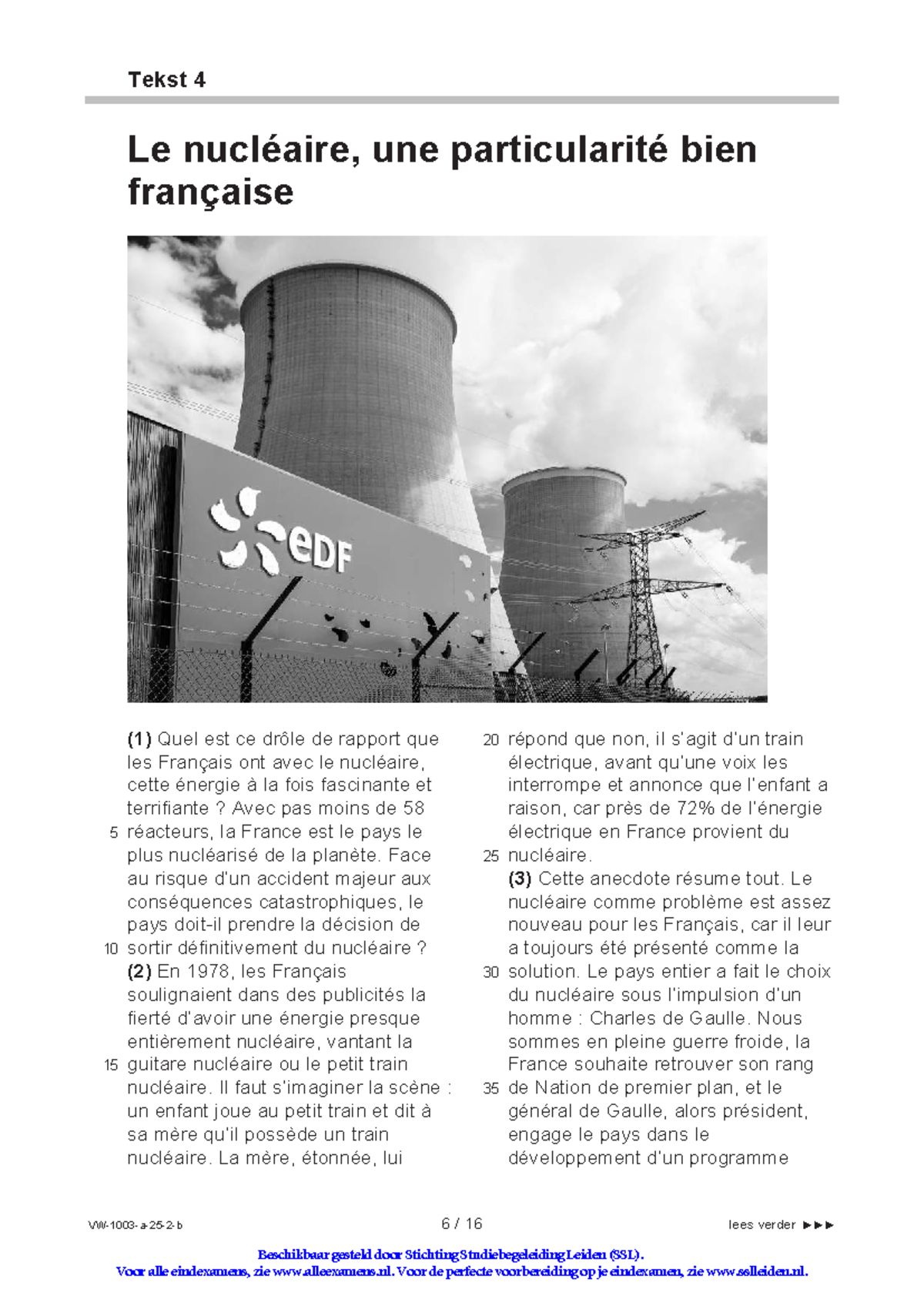 Frans Examen: Le Nucléaire en France - Une Énergie Controversée ...