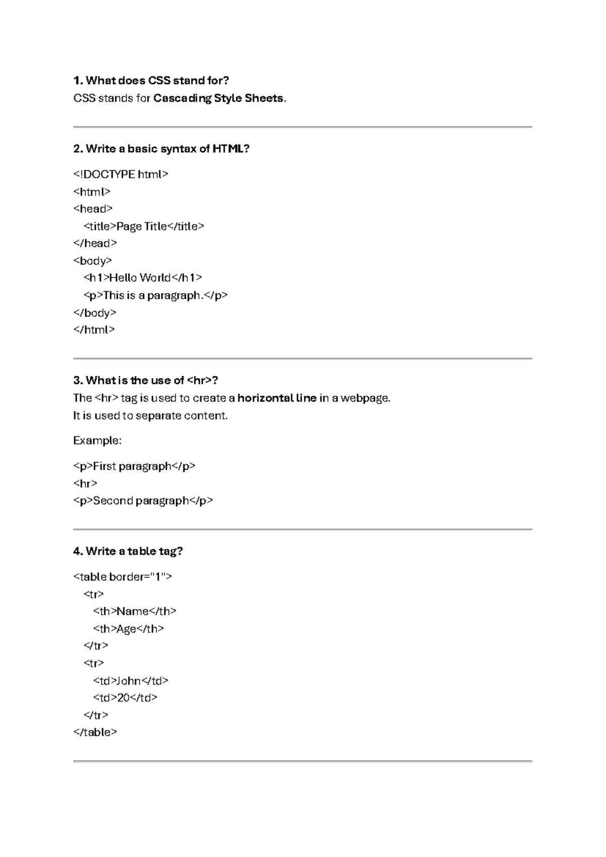 HTML & CSS Basics: Key Concepts & Syntax (Wd notes shift 1) - Studocu