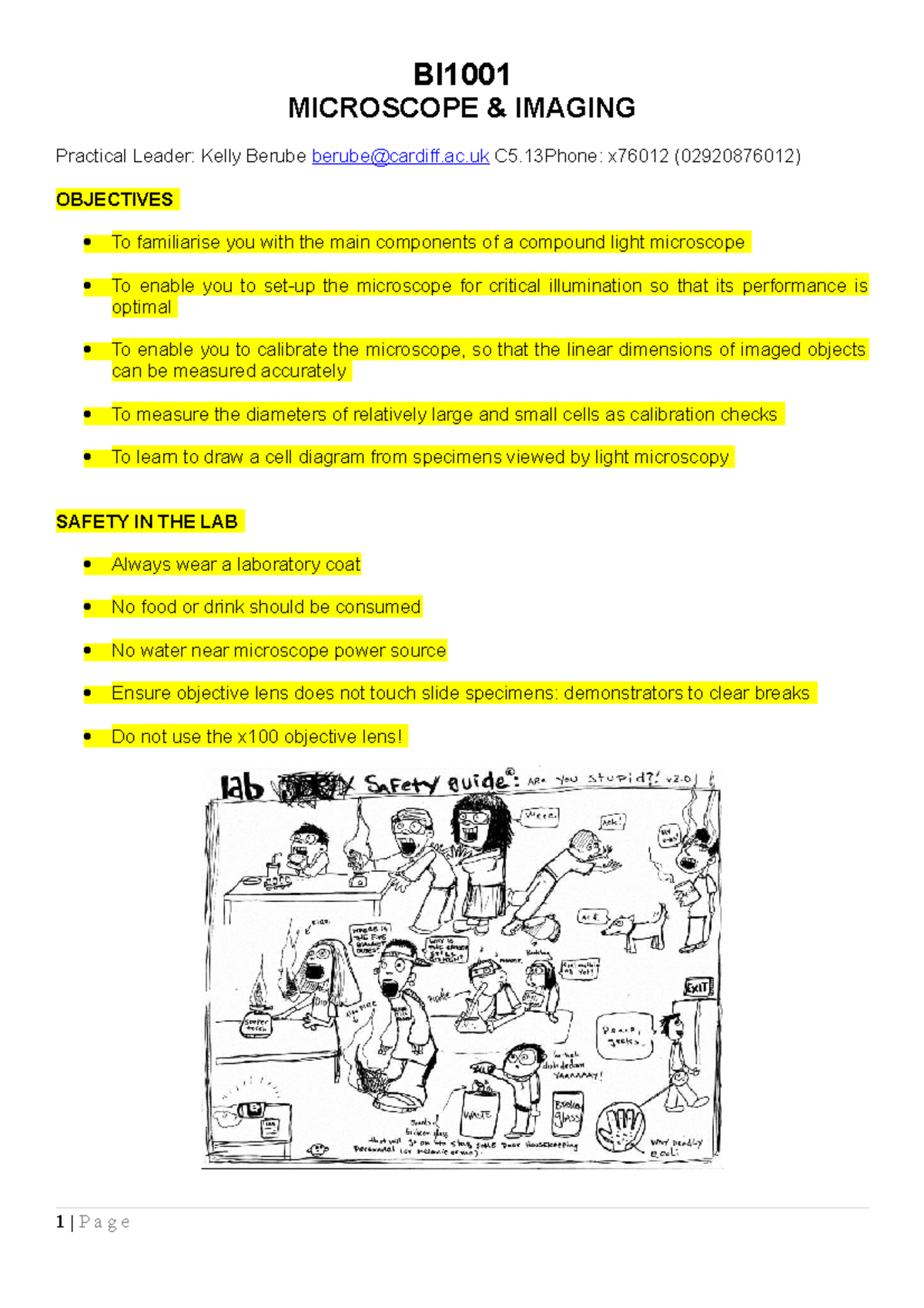 BI1001 Microscope Practical Guide - 2020(1) - Studocu