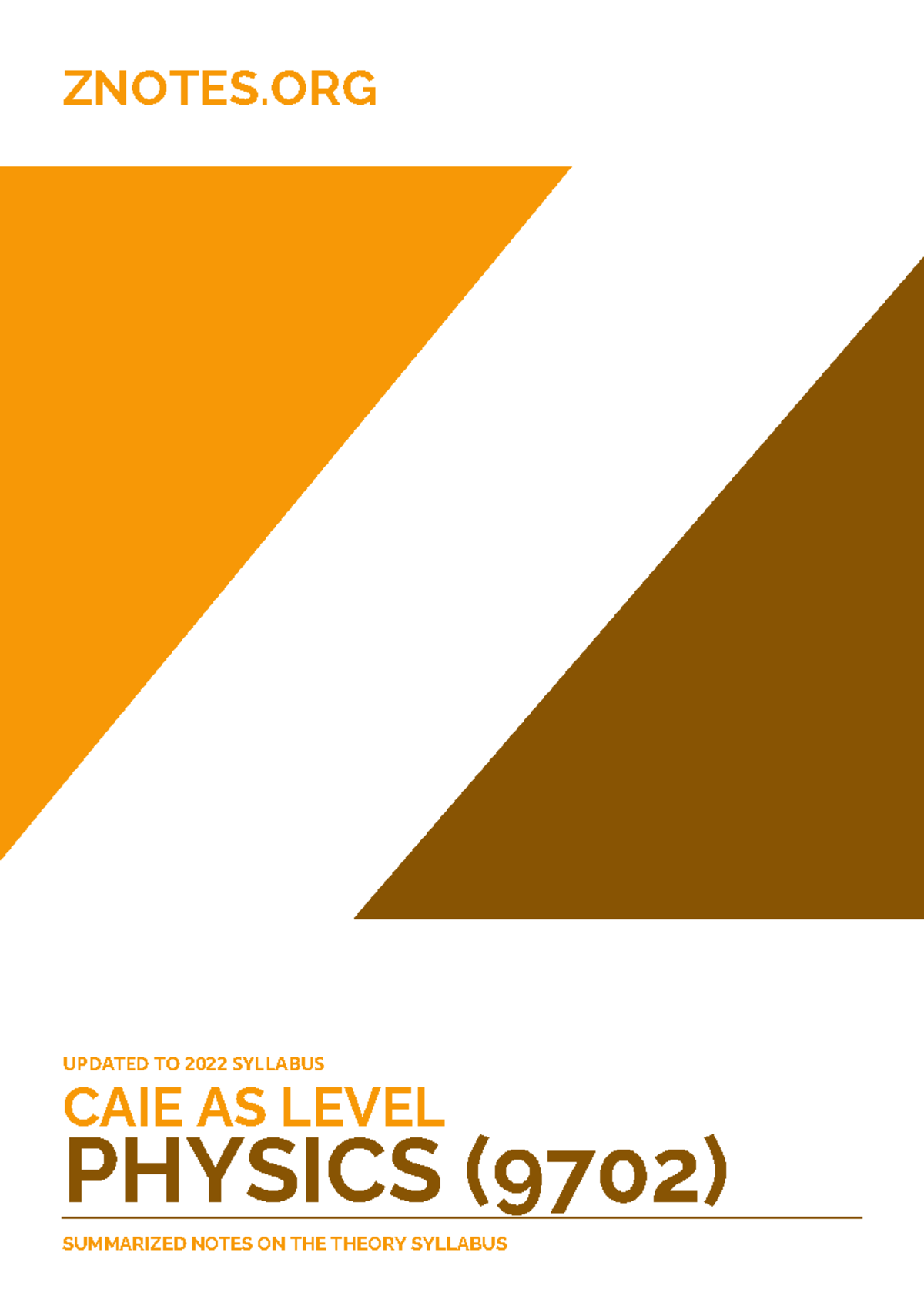CAIE AS Level Physics 9702 Theory Summary Notes (2022) - Studocu