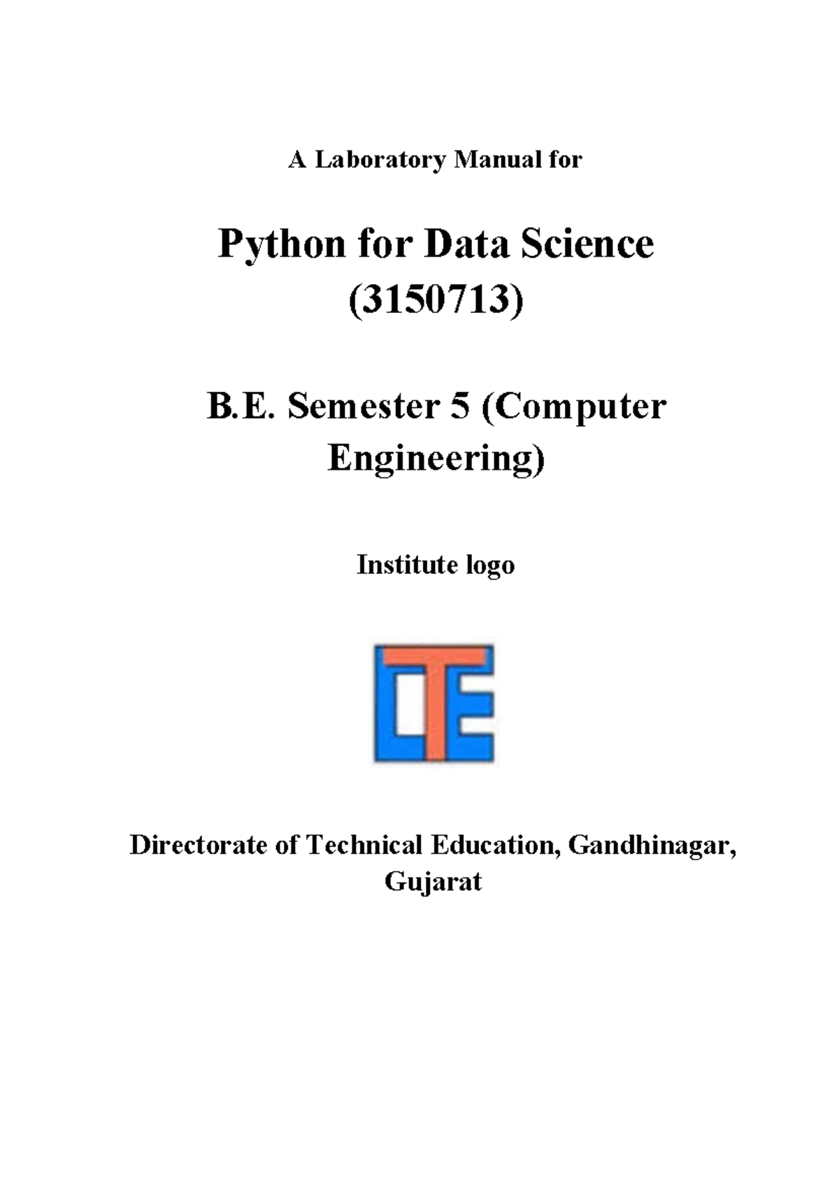 3150713 Python for Data Science Lab Manual - Practical Guide - Studocu