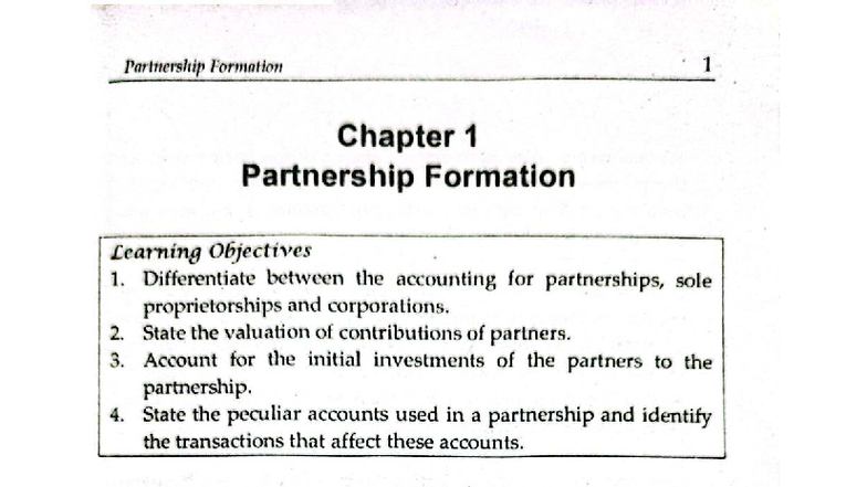 CS 2022: Chapter 1 - Partnership Formation and Accounting Principles ...