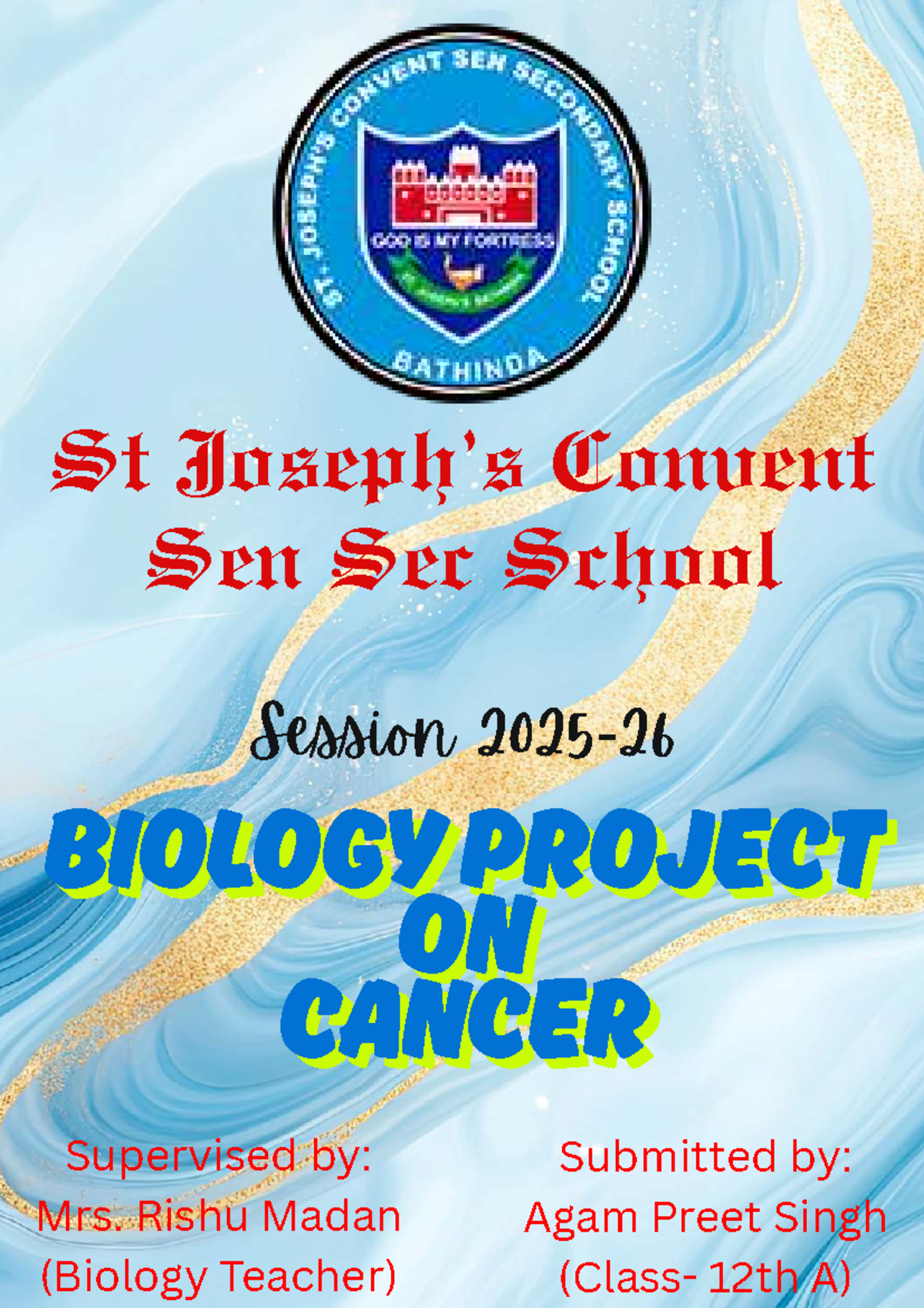 BIOLOGY Project on Cancer - Class XII A - Supervised by Mrs. Rishu ...
