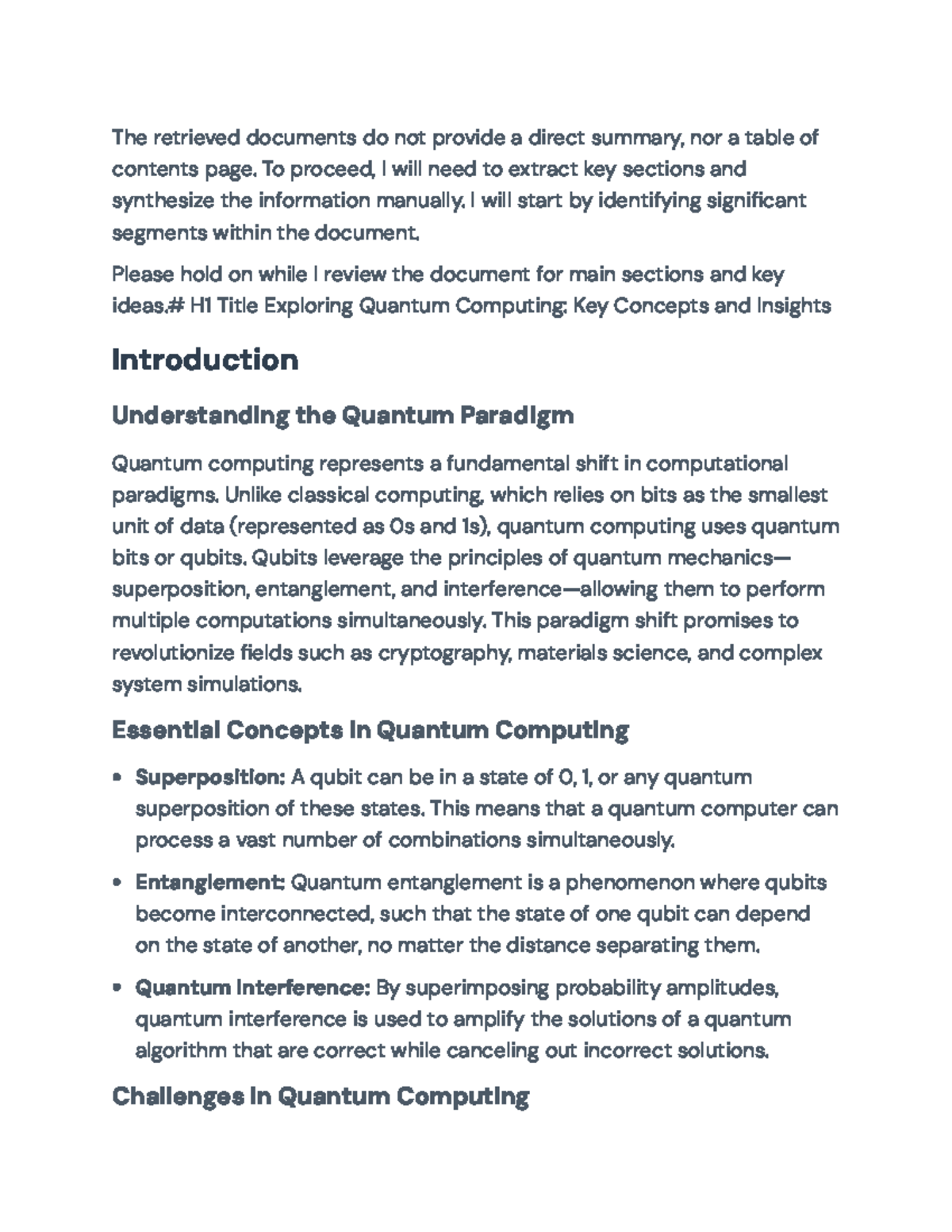 Exploring Quantum Computing: Key Concepts and Applications - The ...