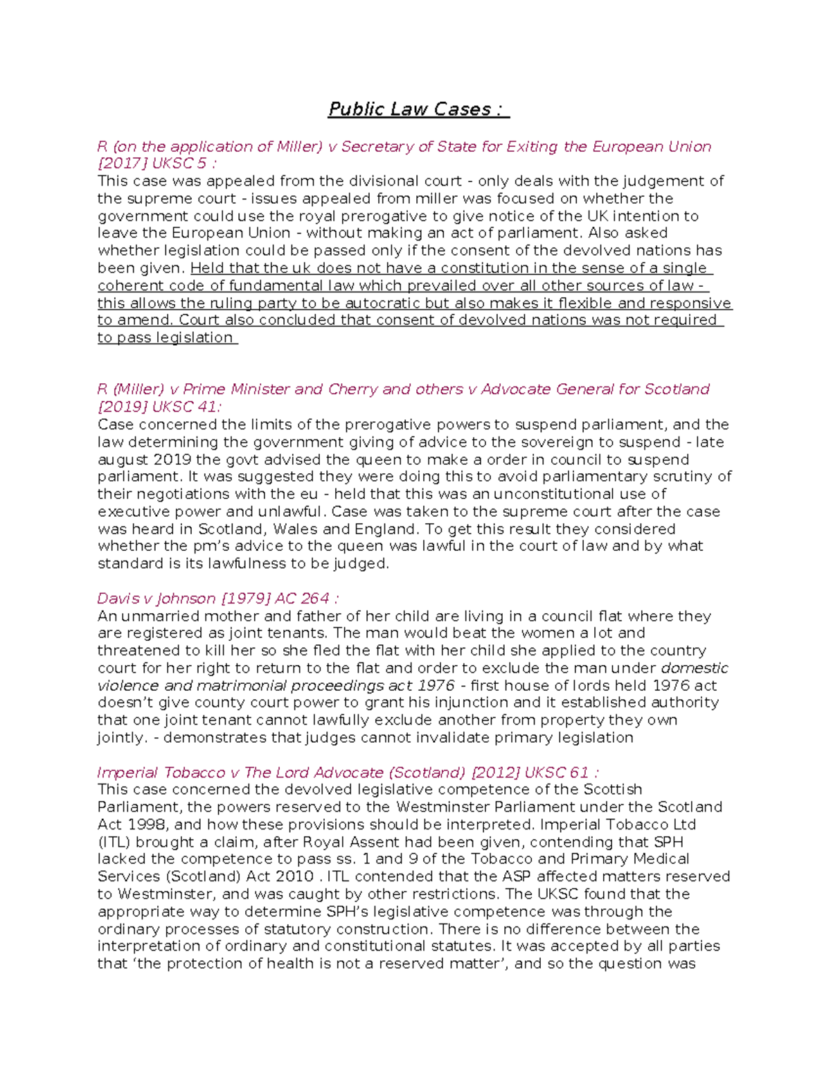 Cases - Public - Public Law Cases : R (on the application of Miller) v ...