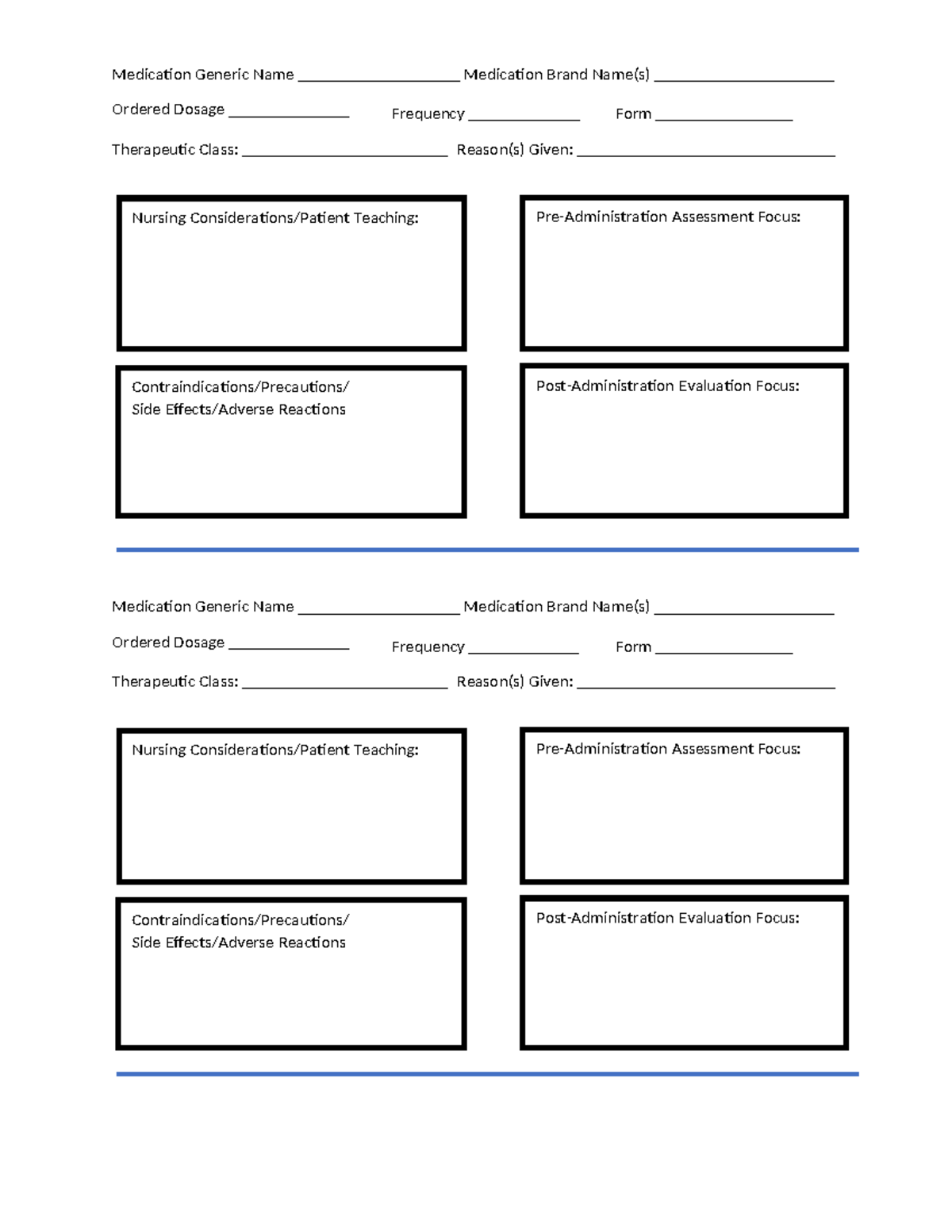 Med Card Template Standard Final - Nursing Considerations/Patient ...