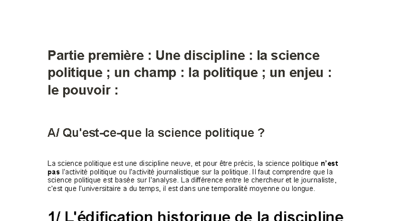 Introduction à la Science Politique : Histoire et Concepts Fondamentaux ...