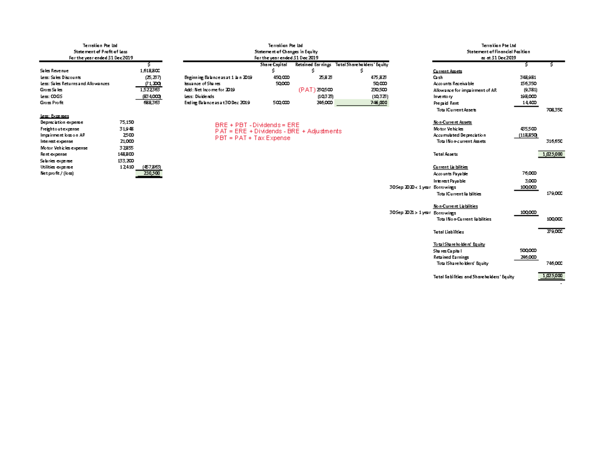 Financial Statements Format and Analysis (ACCT 101) - Studocu