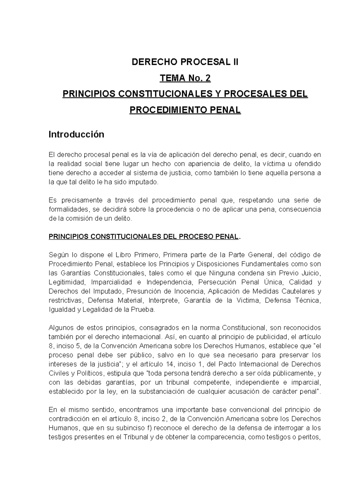TEMA 2: Principios Constitucionales y Procesales en el PDTO. Penal ...
