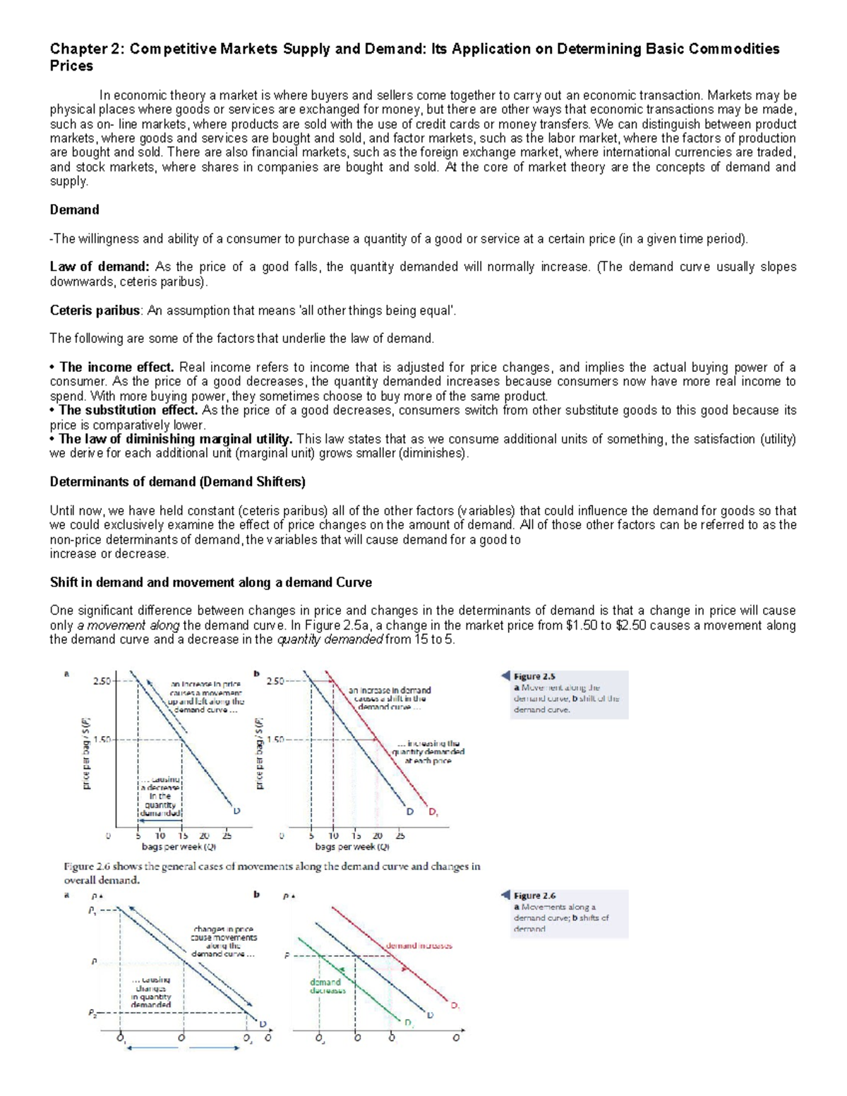 Chapter 2: Competitive Markets - Demand and Supply Overview - Studocu