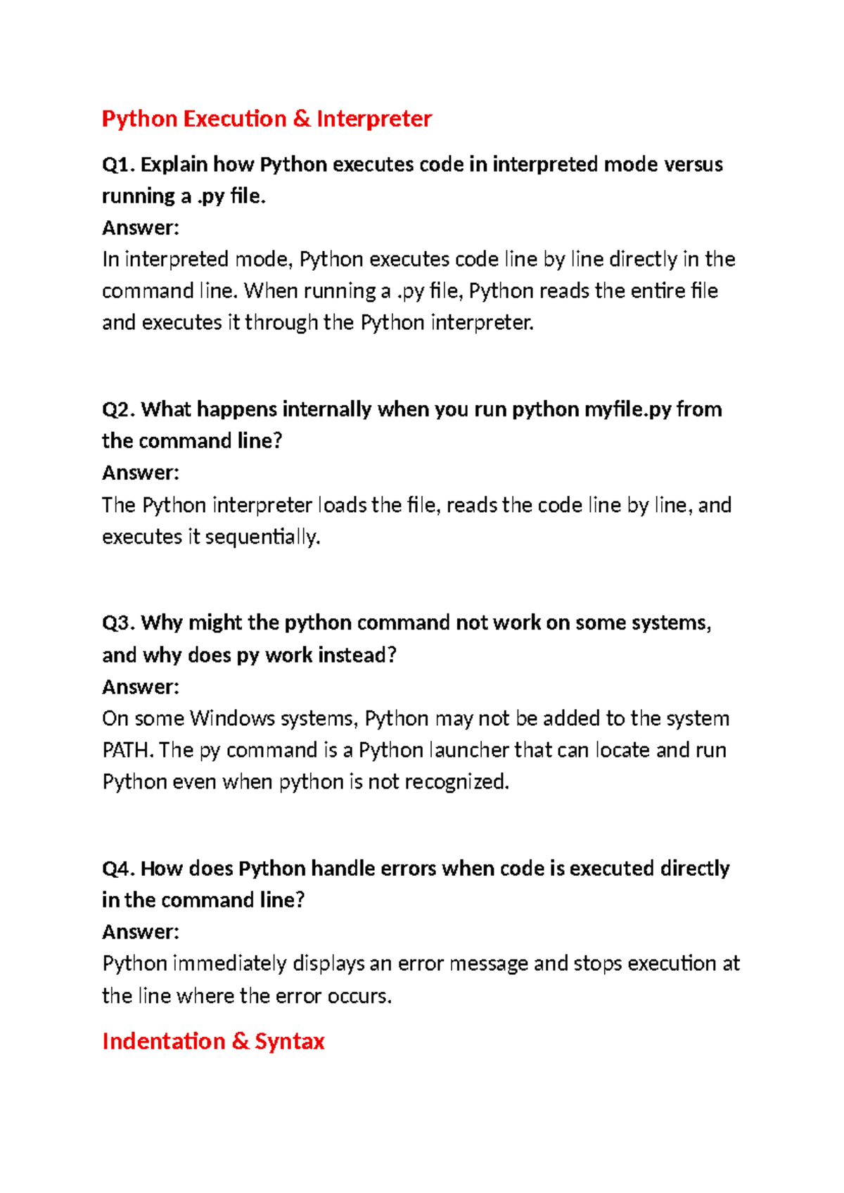 Python Exercise - 1: Understanding Code Execution and Scope - Studocu